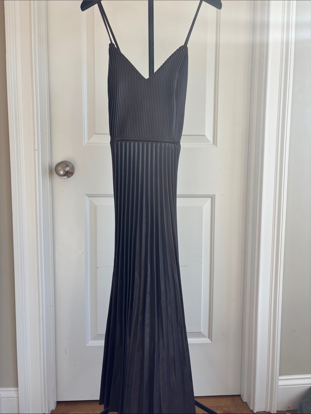 NWT Banana republic factory faux leather Brown Pleated V-Neck Dress - Women